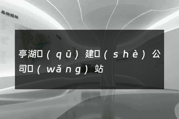 亭湖區(qū)建設(shè)公司網(wǎng)站