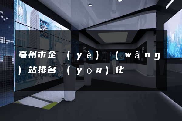 亳州市企業(yè)網(wǎng)站排名優(yōu)化