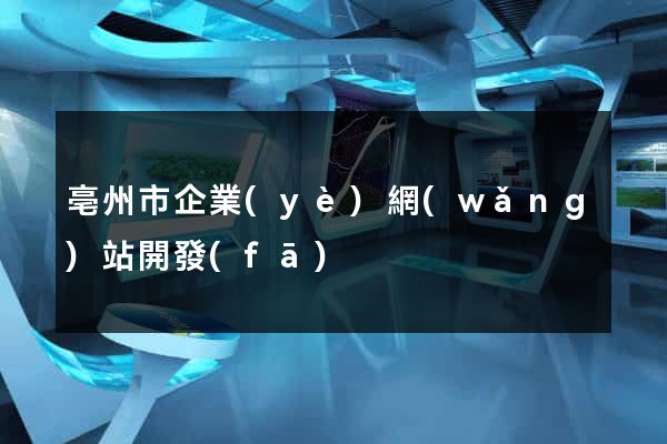 亳州市企業(yè)網(wǎng)站開發(fā)