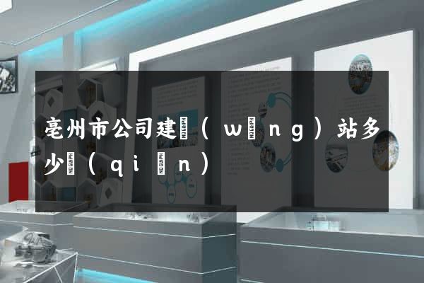 亳州市公司建網(wǎng)站多少錢(qián)