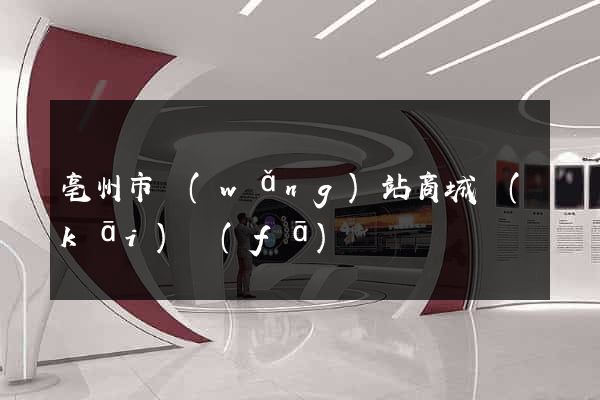 亳州市網(wǎng)站商城開(kāi)發(fā)