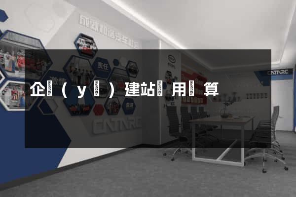 企業(yè)建站費用預算