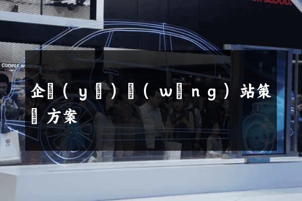 企業(yè)網(wǎng)站策劃方案