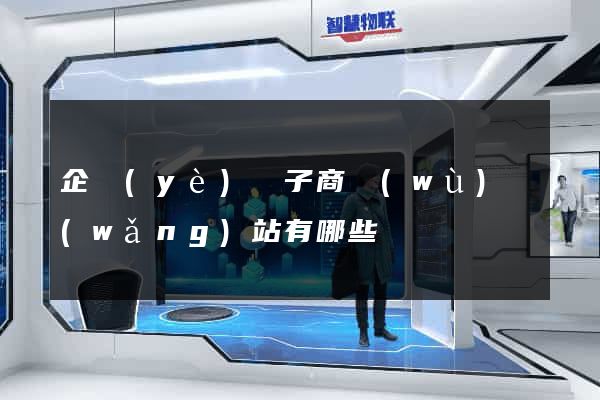 企業(yè)電子商務(wù)網(wǎng)站有哪些