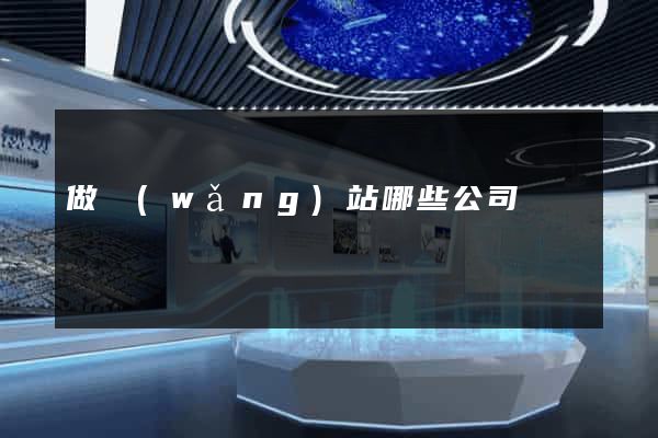 做網(wǎng)站哪些公司