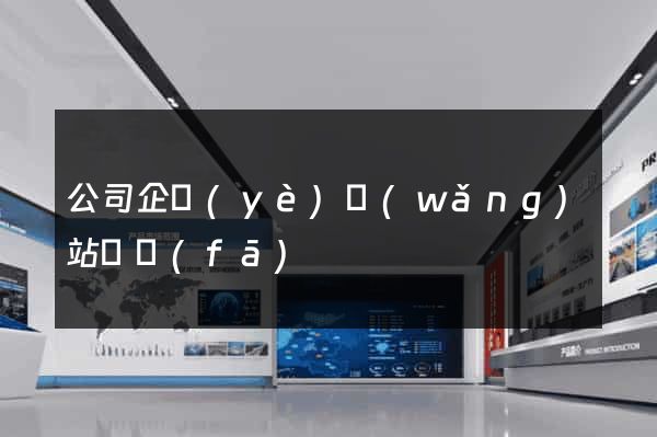 公司企業(yè)網(wǎng)站開發(fā)