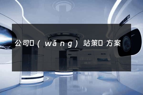 公司網(wǎng)站策劃方案