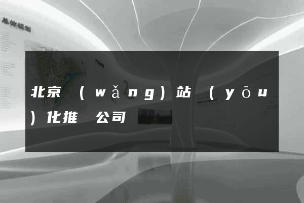 北京網(wǎng)站優(yōu)化推廣公司