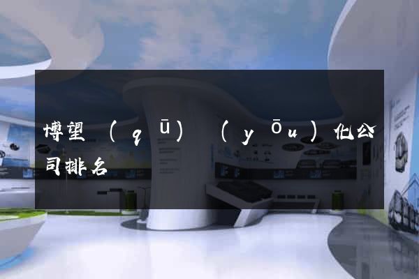 博望區(qū)優(yōu)化公司排名