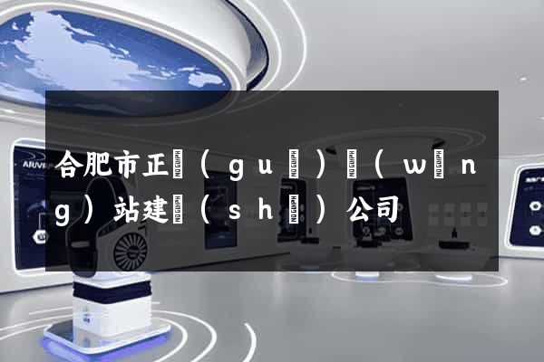 合肥市正規(guī)網(wǎng)站建設(shè)公司