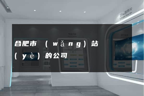 合肥市網(wǎng)站設計專業(yè)的公司