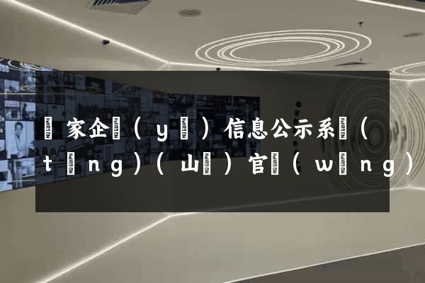 國家企業(yè)信息公示系統(tǒng)(山東)官網(wǎng)站