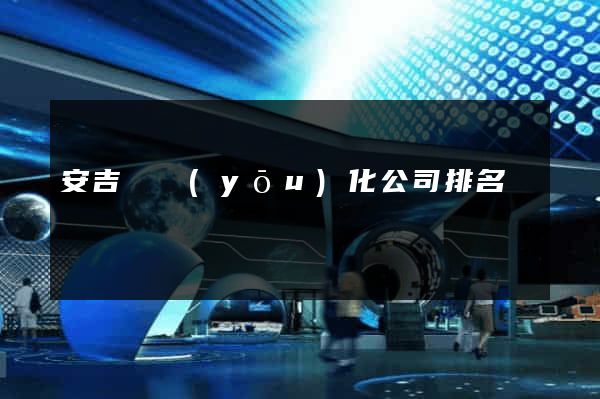 安吉縣優(yōu)化公司排名