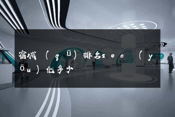 宿城區(qū)排名seo優(yōu)化多少錢