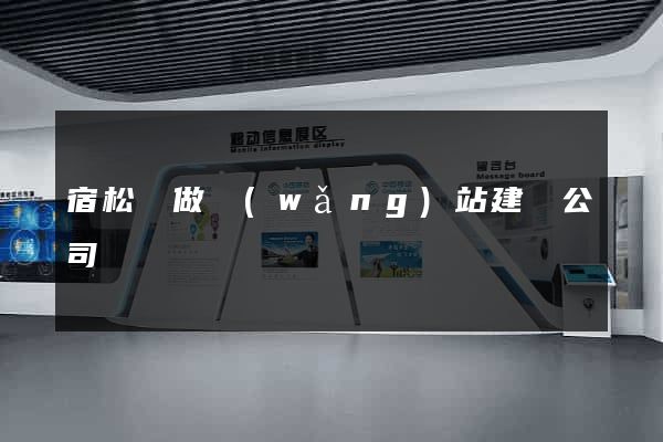 宿松縣做網(wǎng)站建設公司
