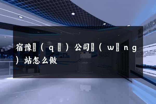 宿豫區(qū)公司網(wǎng)站怎么做