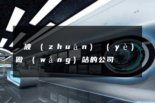 寧波專(zhuān)業(yè)做網(wǎng)站的公司
