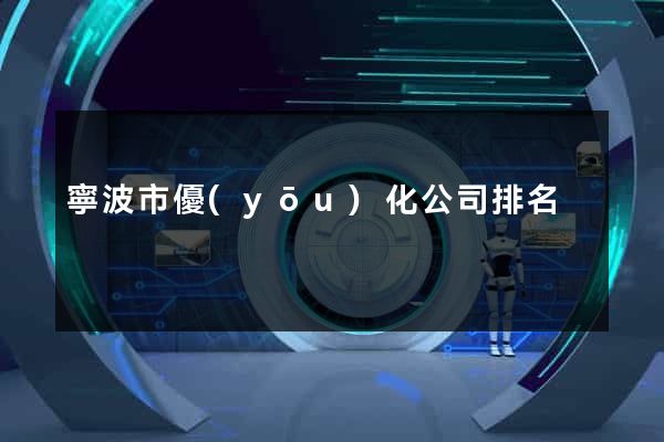 寧波市優(yōu)化公司排名