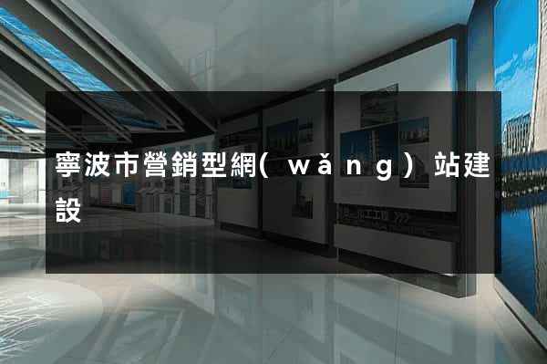 寧波市營銷型網(wǎng)站建設