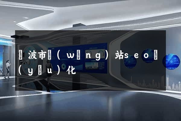 寧波市網(wǎng)站seo優(yōu)化