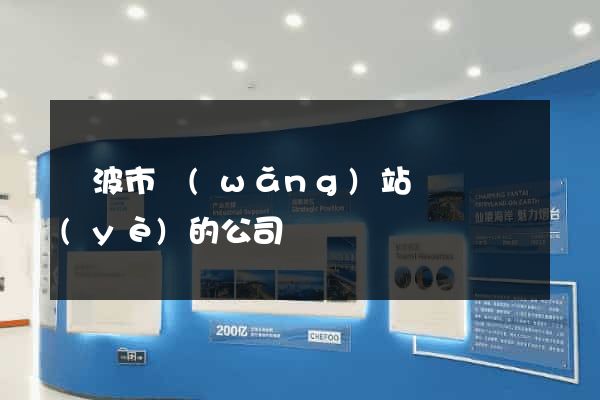 寧波市網(wǎng)站設計專業(yè)的公司