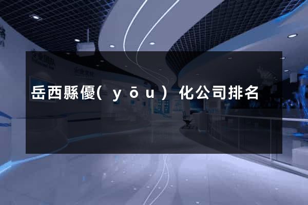 岳西縣優(yōu)化公司排名