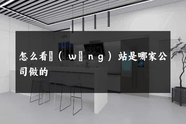怎么看網(wǎng)站是哪家公司做的