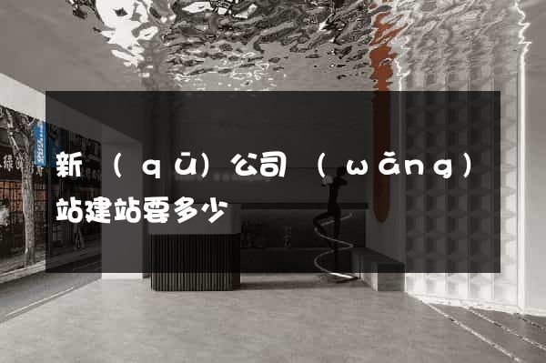 新區(qū)公司網(wǎng)站建站要多少錢