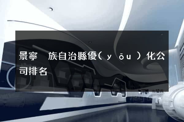 景寧畬族自治縣優(yōu)化公司排名