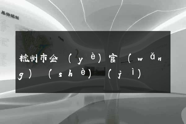 杭州市企業(yè)官網(wǎng)設(shè)計(jì)