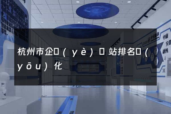 杭州市企業(yè)網站排名優(yōu)化