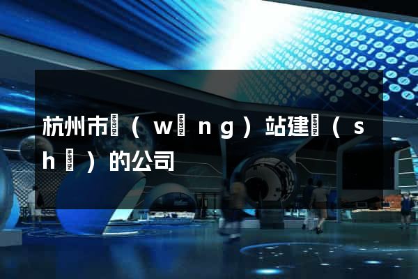 杭州市網(wǎng)站建設(shè)的公司
