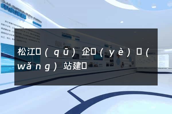 松江區(qū)企業(yè)網(wǎng)站建設