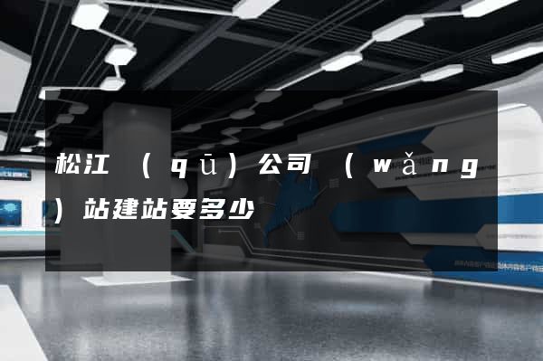 松江區(qū)公司網(wǎng)站建站要多少錢