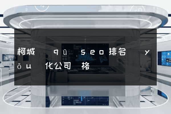 柯城區(qū)seo排名優(yōu)化公司價格