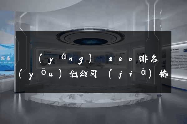樅陽(yáng)縣seo排名優(yōu)化公司價(jià)格
