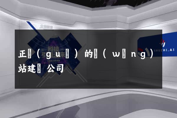 正規(guī)的網(wǎng)站建設公司