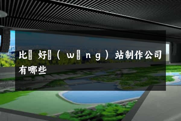 比較好網(wǎng)站制作公司有哪些