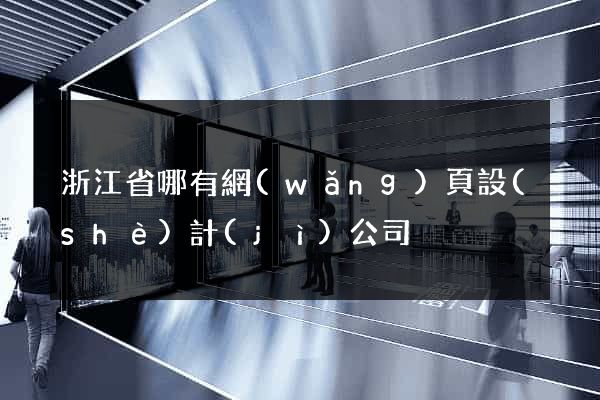 浙江省哪有網(wǎng)頁設(shè)計(jì)公司