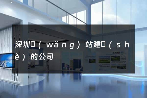 深圳網(wǎng)站建設(shè)的公司