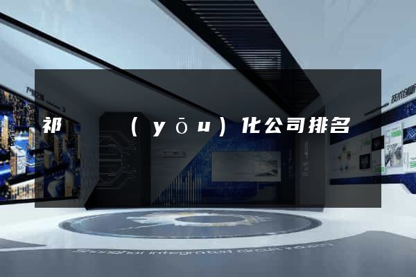 祁門縣優(yōu)化公司排名