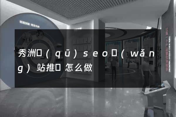 秀洲區(qū)seo網(wǎng)站推廣怎么做