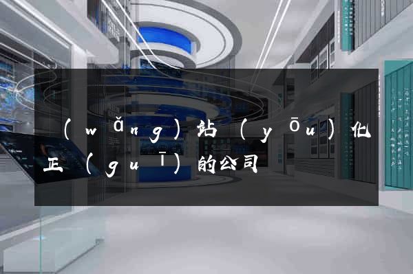 網(wǎng)站優(yōu)化正規(guī)的公司