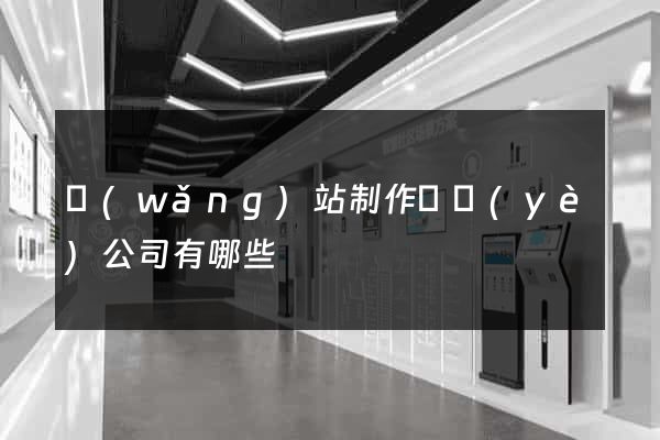 網(wǎng)站制作專業(yè)公司有哪些
