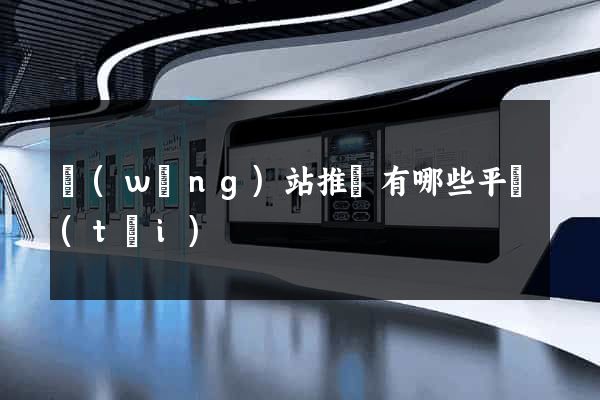 網(wǎng)站推廣有哪些平臺(tái)