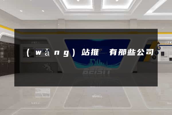 網(wǎng)站推廣有那些公司