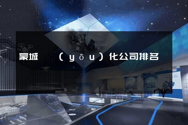 蒙城縣優(yōu)化公司排名