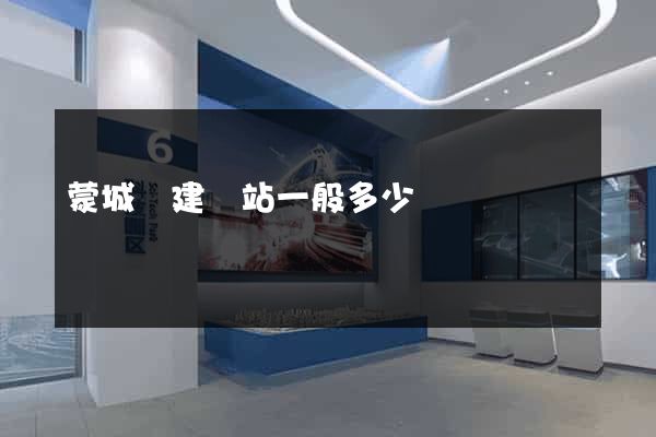 蒙城縣建網站一般多少錢