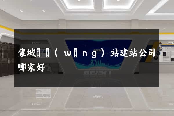 蒙城縣網(wǎng)站建站公司哪家好