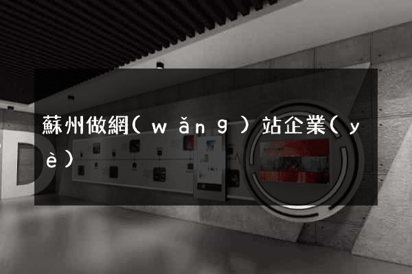 蘇州做網(wǎng)站企業(yè)
